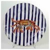 Zanatta - M/Dessert Dish W/Cobalt Blue Stripes & Crab 21cm -Cores Da Terra Shop 124058 Large