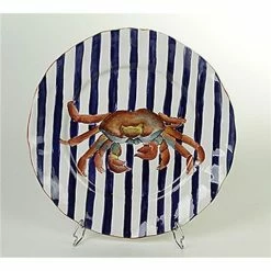 Zanatta - Massed Sousplat W/Cobalt Blue Stripes & Crab 34cm