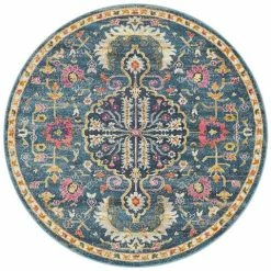 Tapete Rug - Babylon Wreath Round Rug Navy 200x200cm