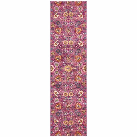 Tapete Rug - Babylon Floral Runner Rug Fuchsia 500x80cm 3 Tapete Rug - Babylon Floral Runner Rug Fuchsia 500x80cm