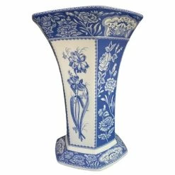 Spode - Limited Ed. Blue Room Hexagonal Vase Floral 27cm