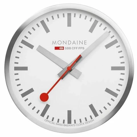 Mondaine - Wall Clock Pure Brushed Silver 3 Mondaine - Wall Clock Pure Brushed Silver