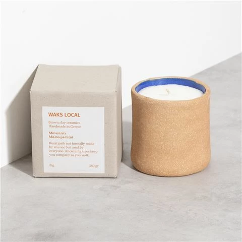 WAKS - Local Candle Clay Ceramic Monopati Blue Wild Fig 3 WAKS - Local Candle Clay Ceramic Monopati Blue Wild Fig