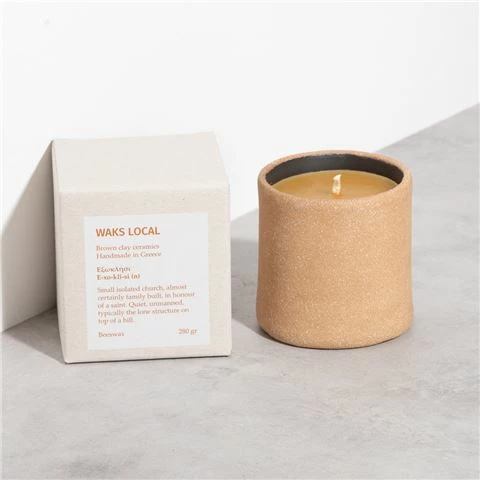 WAKS - Local Candle Clay Ceramic Exoklisi Blk Beeswax Scent 3 WAKS - Local Candle Clay Ceramic Exoklisi Blk Beeswax Scent