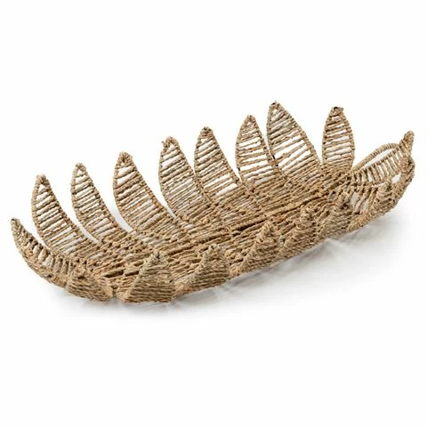 Coastal Home - Tamela Woven Leaf Centrepiece 33x75cm 2 Coastal Home - Tamela Woven Leaf Centrepiece 33x75cm