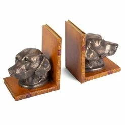 The Original Book Works - Labrador Head Bookends Bronzed Tan