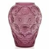 Lalique - Anemones Fuchsia Crystal Vase 32.5cm