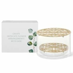 Bloom - Glass Vase With Matt Brass Insert Small